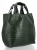 Kožené kabelka shopper bag Vittoria Gotti lahvově zelená VG804